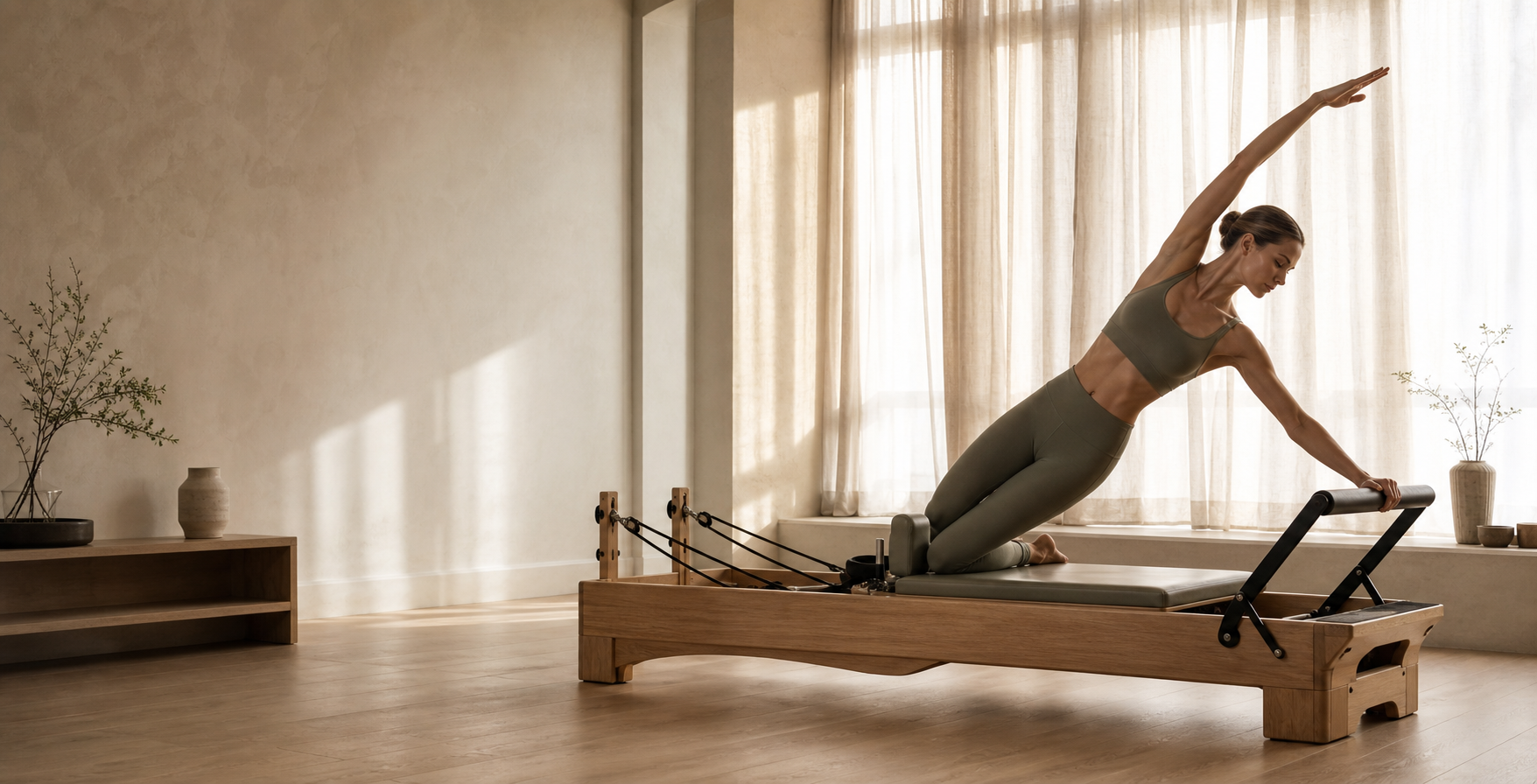 Pilates practice on a reformer in a light-filled SoHo studio